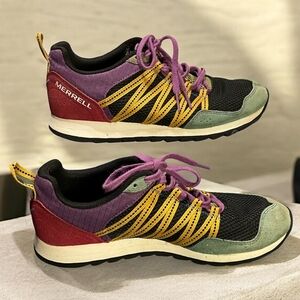 Merrell Women's Black, Purple, Yellow, and Green Sneakers Size 10